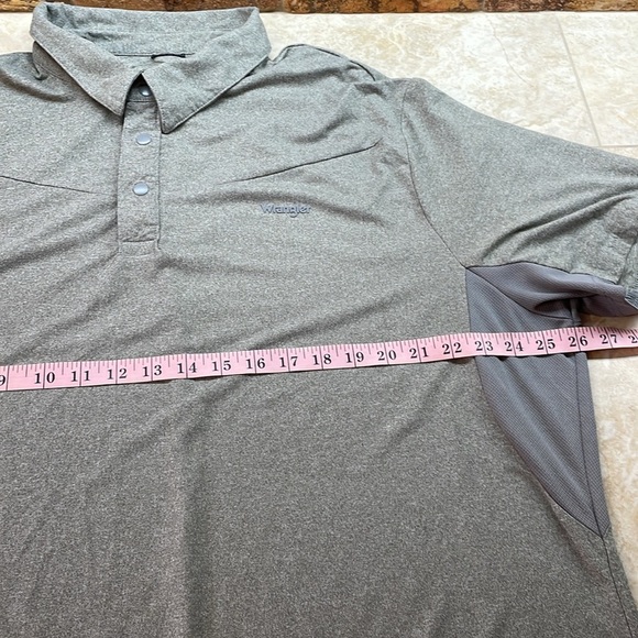 Wrangler Outdoor Polo Shirt Gray Short Sleeve XXLarge Classic Fit Performance - Picture 6 of 10